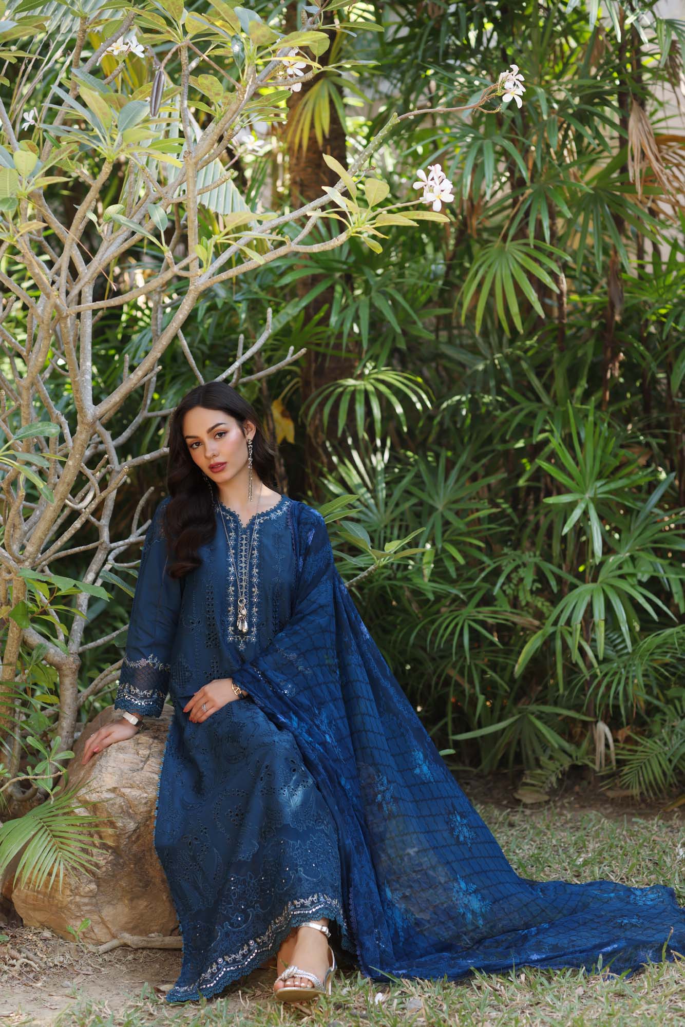 Noor by Saadia Asad | Eid Luxury Laserkari 25 | D7-B - Aqsa Fabrics