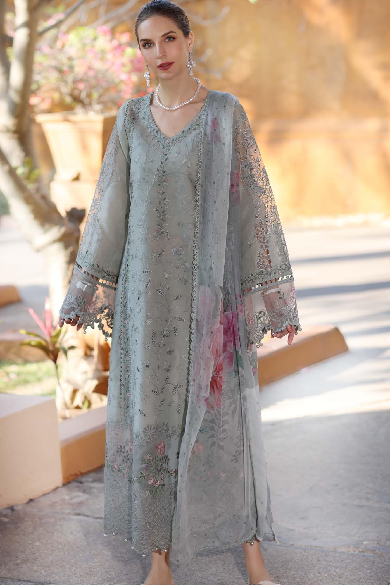 Noor by Saadia Asad | Eid Luxury Laserkari 25 | D1-A - Aqsa Fabrics