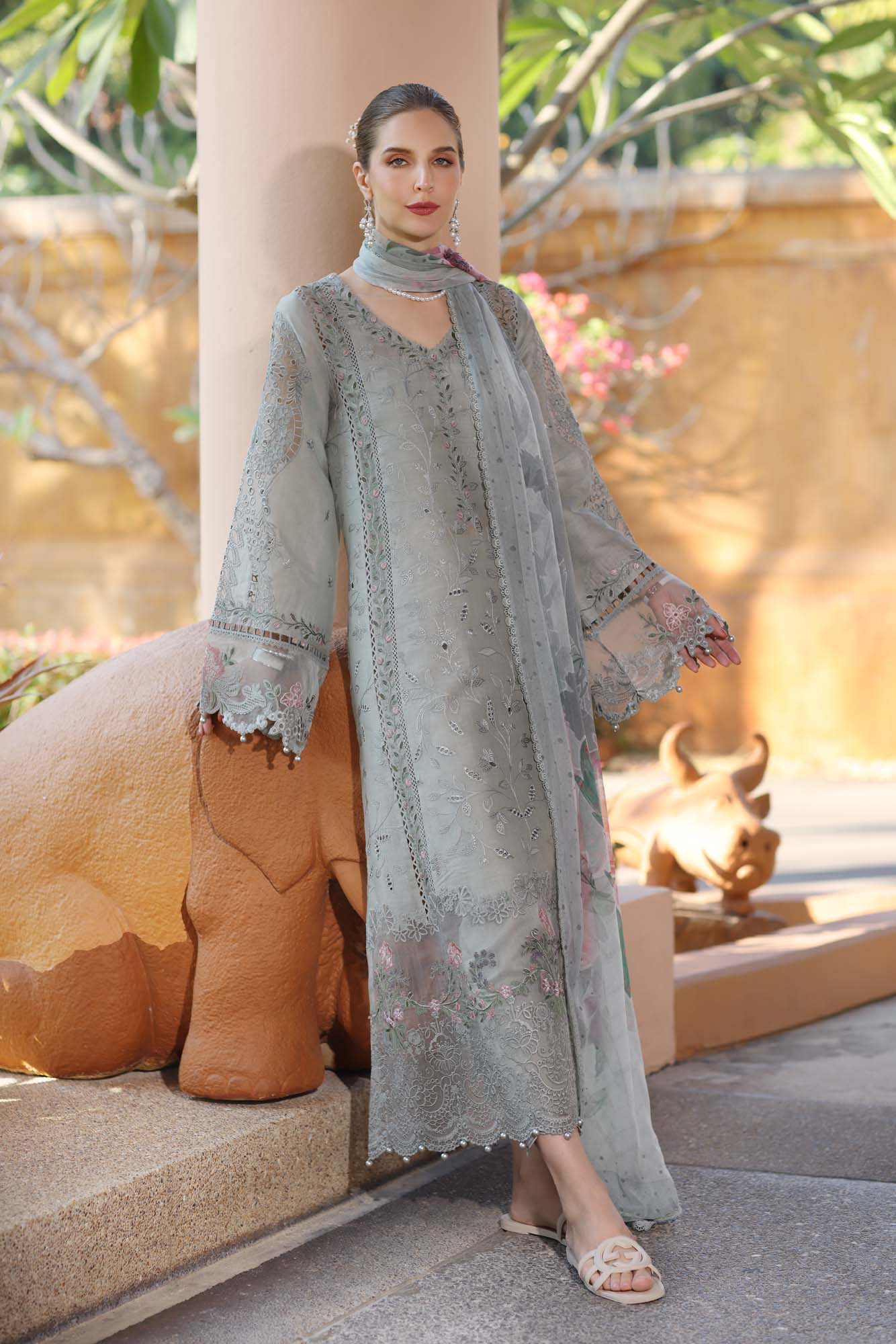 Noor by Saadia Asad | Eid Luxury Laserkari 25 | D1-A - Aqsa Fabrics