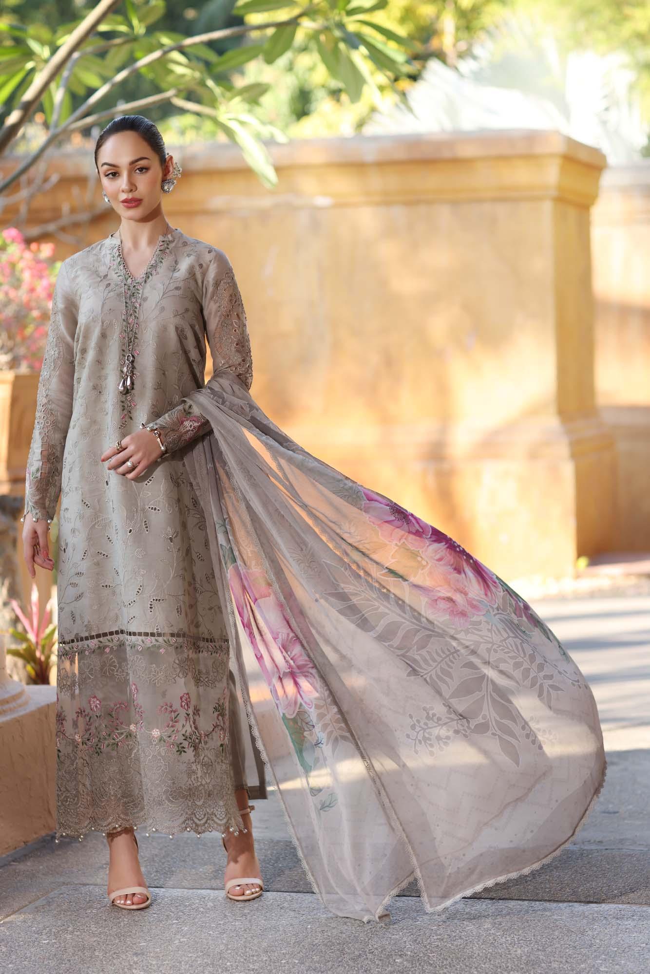 Noor by Saadia Asad | Eid Luxury Laserkari 25 | D1-B - Aqsa Fabrics