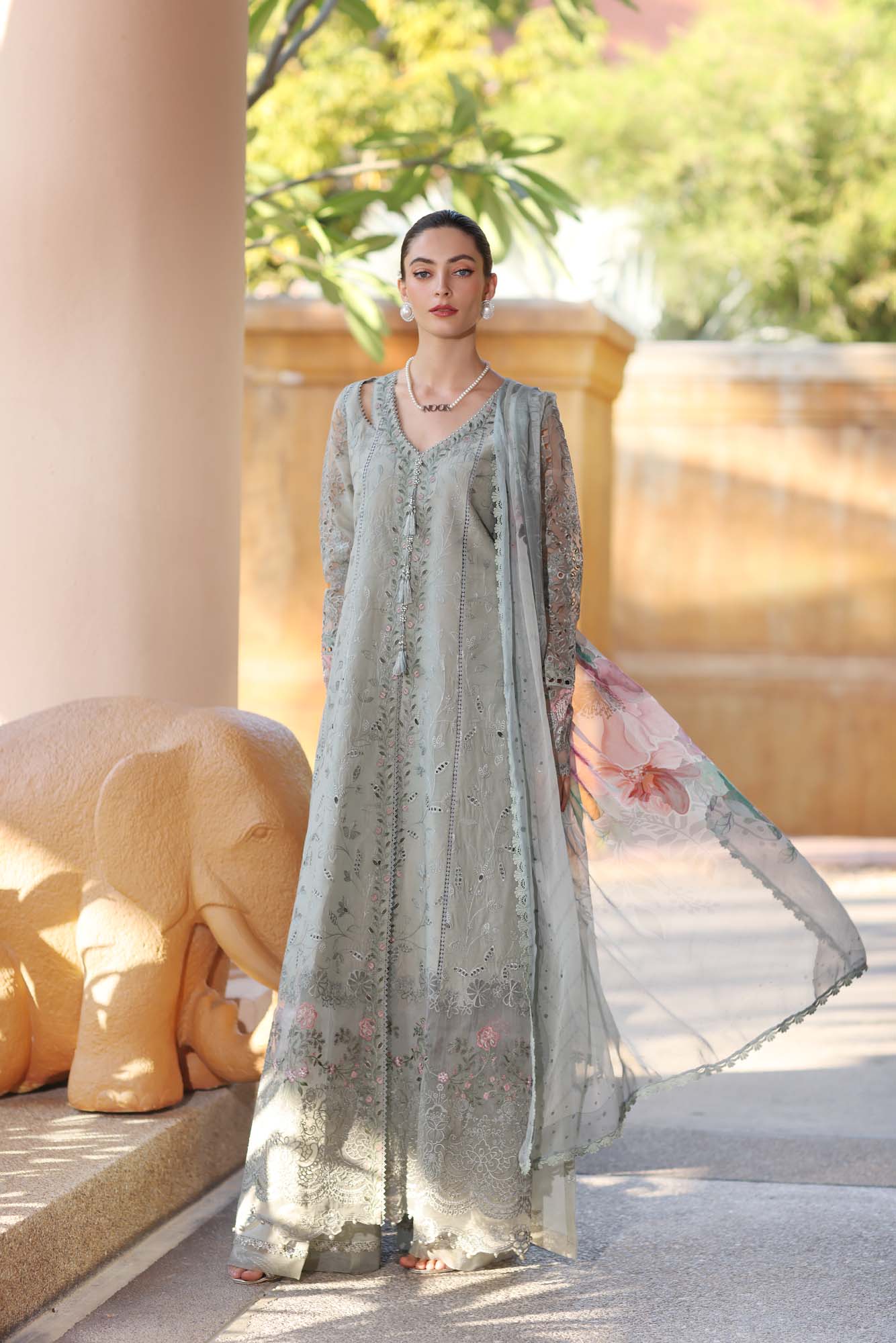 Noor by Saadia Asad | Eid Luxury Laserkari 25 | D1-A - Aqsa Fabrics