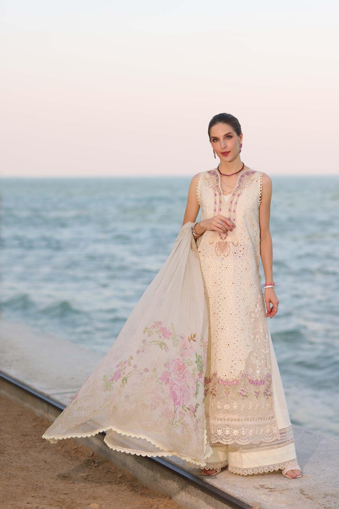 Noor by Saadia Asad | Eid Luxury Laserkari 25 | D3-A - Aqsa Fabrics