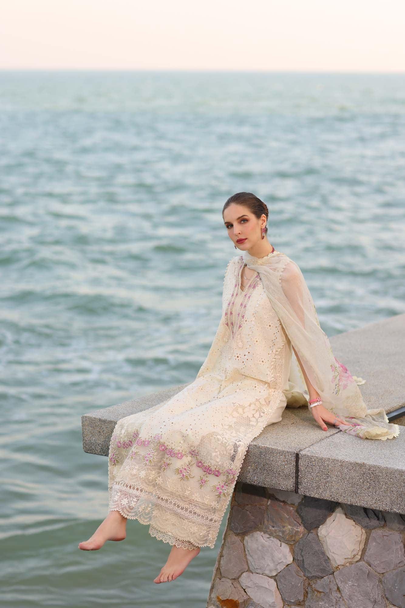 Noor by Saadia Asad | Eid Luxury Laserkari 25 | D3-A - Aqsa Fabrics
