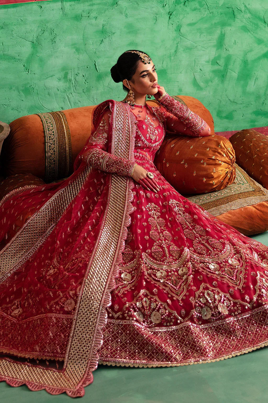 Afrozeh Shehnai Wedding Formal 3Pc Suit AFS-23-V1-07 Gulabposh - Aqsa Fabrics