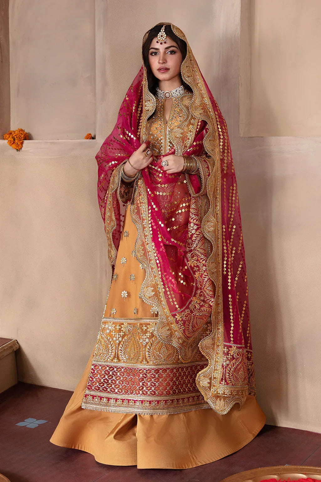 Afrozeh Shehnai Wedding Formal 3Pc Suit AFS-23-V1-08 Zari - Aqsa Fabrics
