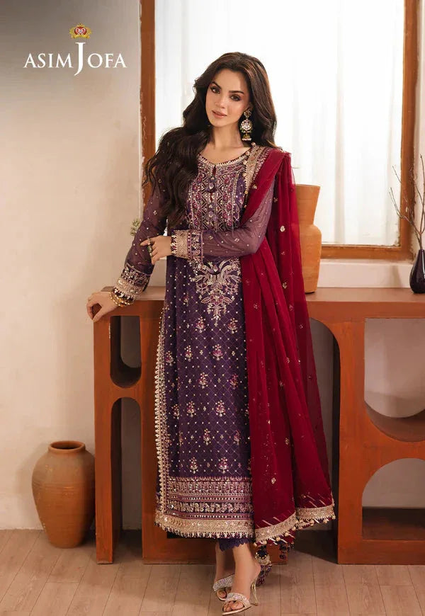 Asim Jofa | Heeriye | AJHE-01 EMBROIDERED CHIFFON 3 PCS - Aqsa Fabrics