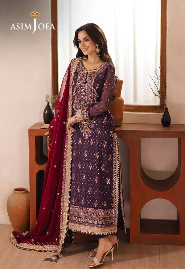 Asim Jofa | Heeriye | AJHE-01 EMBROIDERED CHIFFON 3 PCS - Aqsa Fabrics