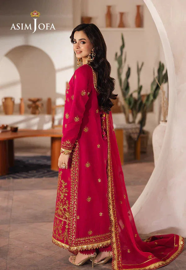 Asim Jofa | Heeriye | AJHE-07 EMBROIDERED JUMBO SILK 3 PCS - Aqsa Fabrics