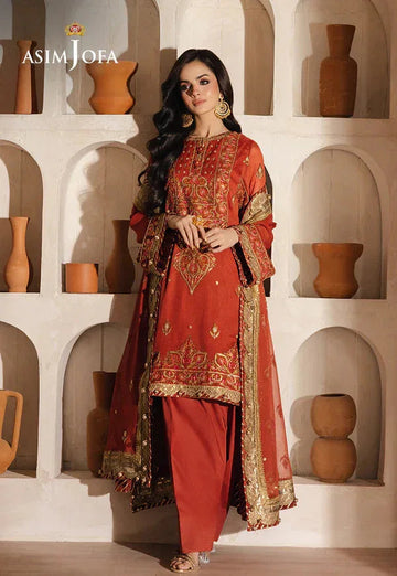 Asim Jofa | Heeriye | AJHE-10 EMBROIDERED CHIFFON 3 PCS - Aqsa Fabrics