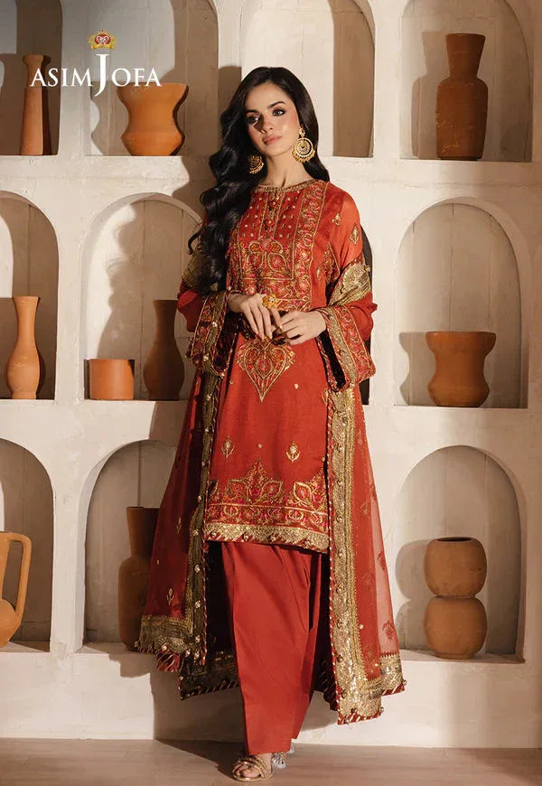 Asim Jofa | Heeriye | AJHE-10 EMBROIDERED CHIFFON 3 PCS - Aqsa Fabrics