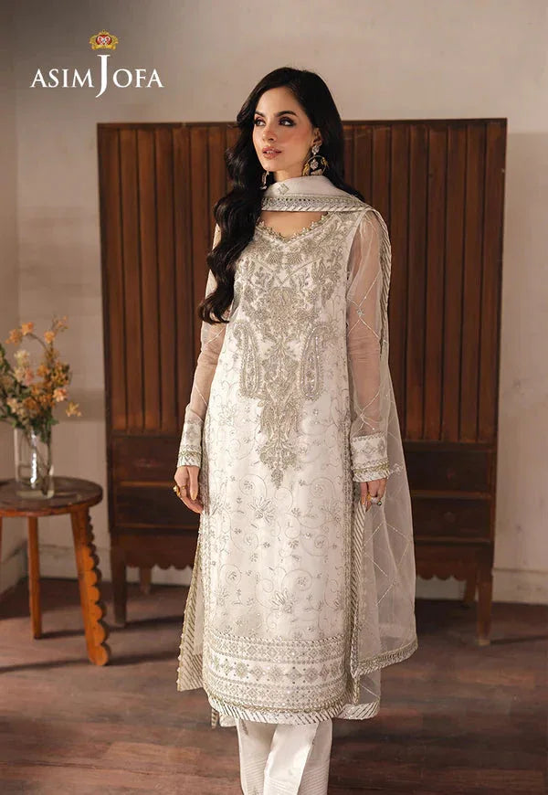 Asim Jofa | Heeriye | AJHE-03 EMBROIDERED ORGANZA 3 PCS - Aqsa Fabrics