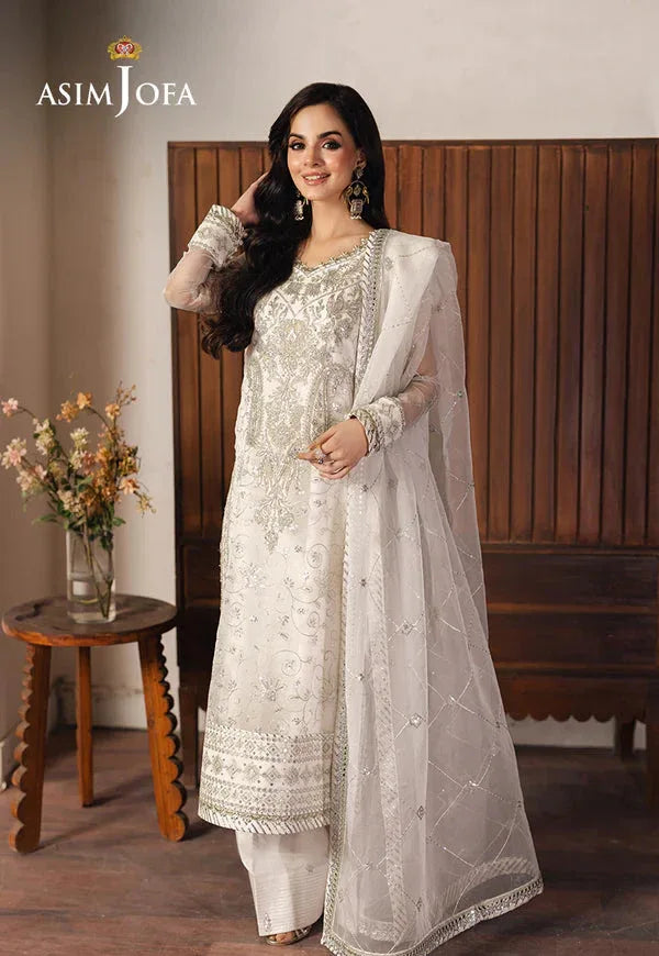 Asim Jofa | Heeriye | AJHE-03 EMBROIDERED ORGANZA 3 PCS - Aqsa Fabrics