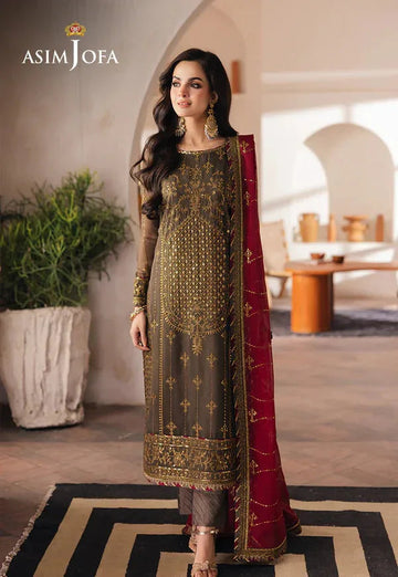 Asim Jofa | Heeriye | AJHE-06 EMBROIDERED CHIFFON 3 PCS - Aqsa Fabrics