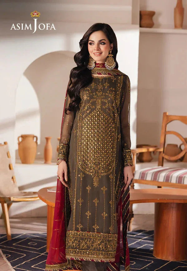 Asim Jofa | Heeriye | AJHE-06 EMBROIDERED CHIFFON 3 PCS - Aqsa Fabrics