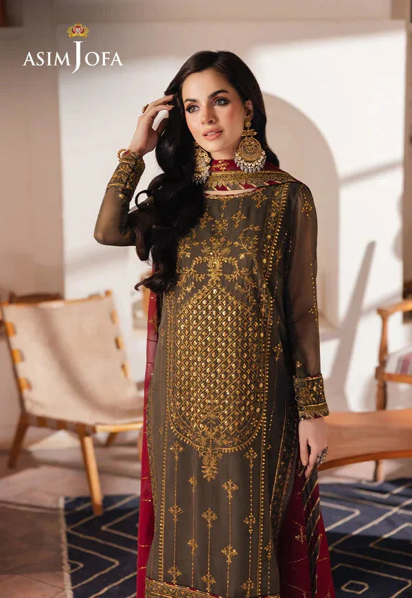 Asim Jofa | Heeriye | AJHE-06 EMBROIDERED CHIFFON 3 PCS - Aqsa Fabrics