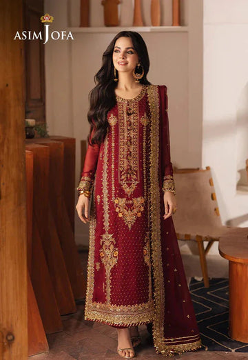 Asim Jofa | Heeriye | AJHE-02 EMBROIDERED CHIFFON 3 PCS - Aqsa Fabrics