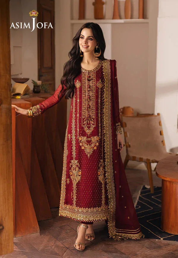 Asim Jofa | Heeriye | AJHE-02 EMBROIDERED CHIFFON 3 PCS - Aqsa Fabrics