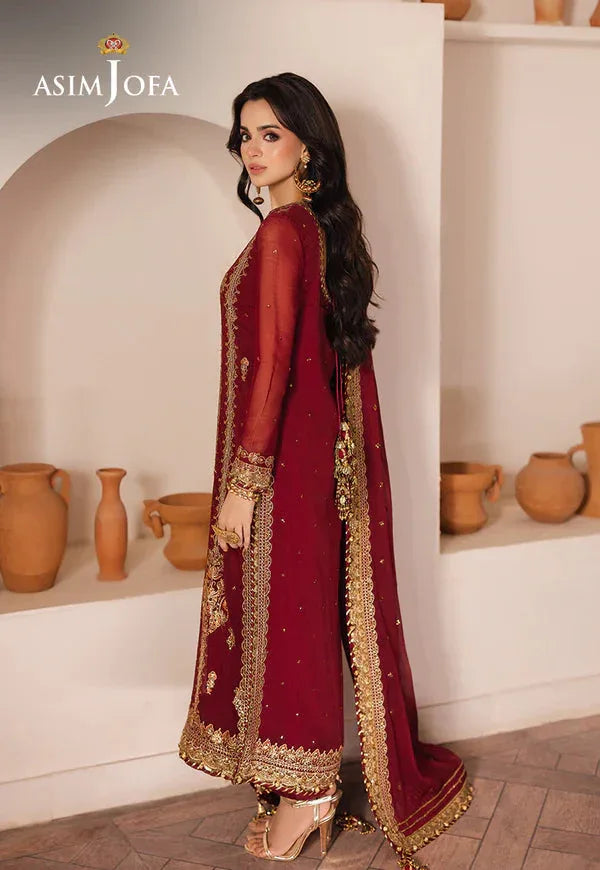 Asim Jofa | Heeriye | AJHE-02 EMBROIDERED CHIFFON 3 PCS - Aqsa Fabrics