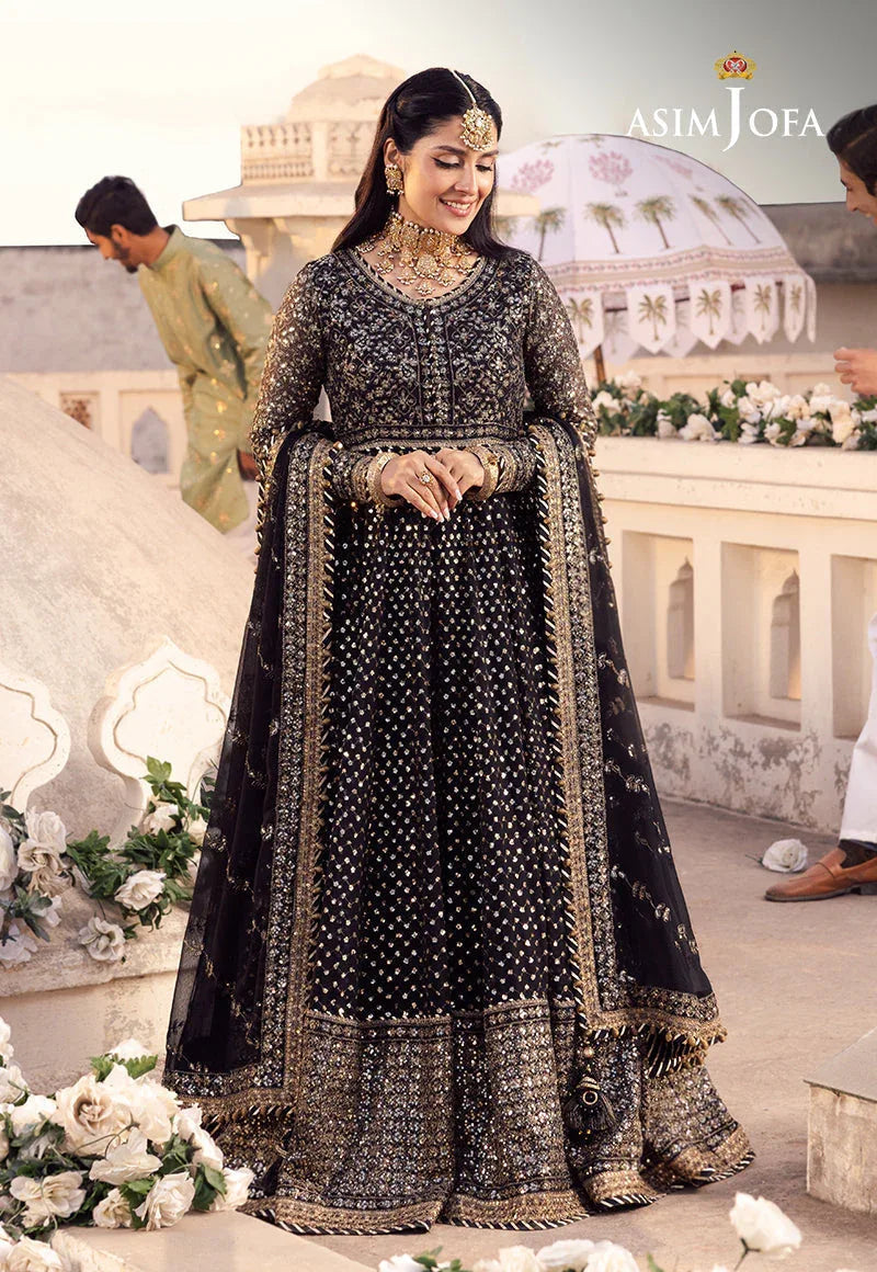 Shehnai by Asim Jofa Embroidered Chiffon 3Pc Suit AJSH-01 - Aqsa Fabrics