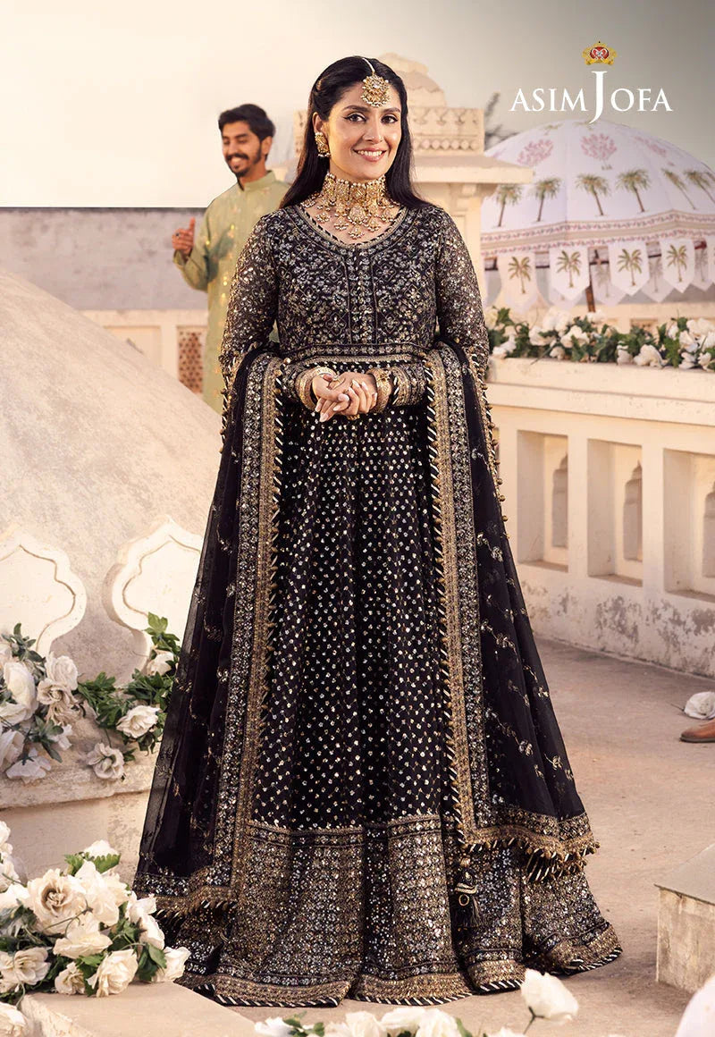 Shehnai by Asim Jofa Embroidered Chiffon 3Pc Suit AJSH-01 - Aqsa Fabrics