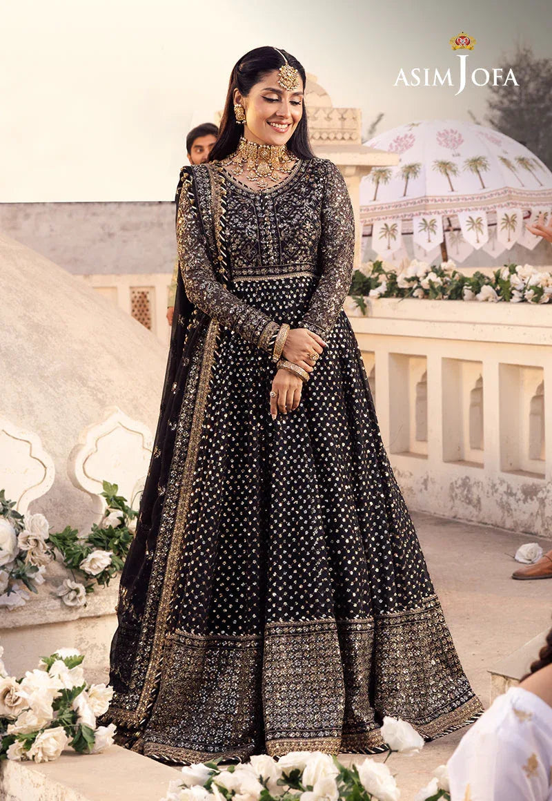 Shehnai by Asim Jofa Embroidered Chiffon 3Pc Suit AJSH-01 - Aqsa Fabrics