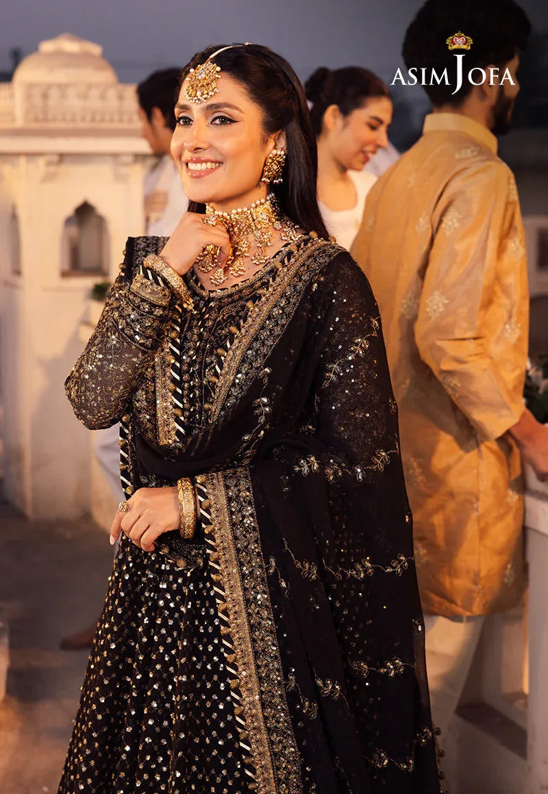 Shehnai by Asim Jofa Embroidered Chiffon 3Pc Suit AJSH-01 - Aqsa Fabrics