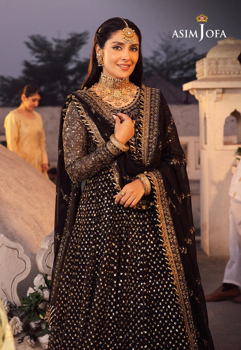 Shehnai by Asim Jofa Embroidered Chiffon 3Pc Suit AJSH-01 - Aqsa Fabrics