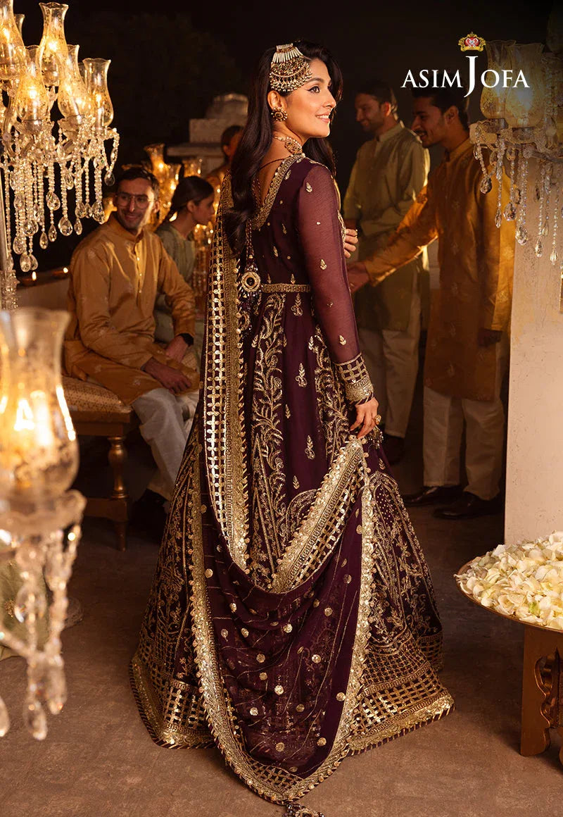 Shehnai by Asim Jofa Embroidered Chiffon 3Pc Suit AJSH-02 - Aqsa Fabrics