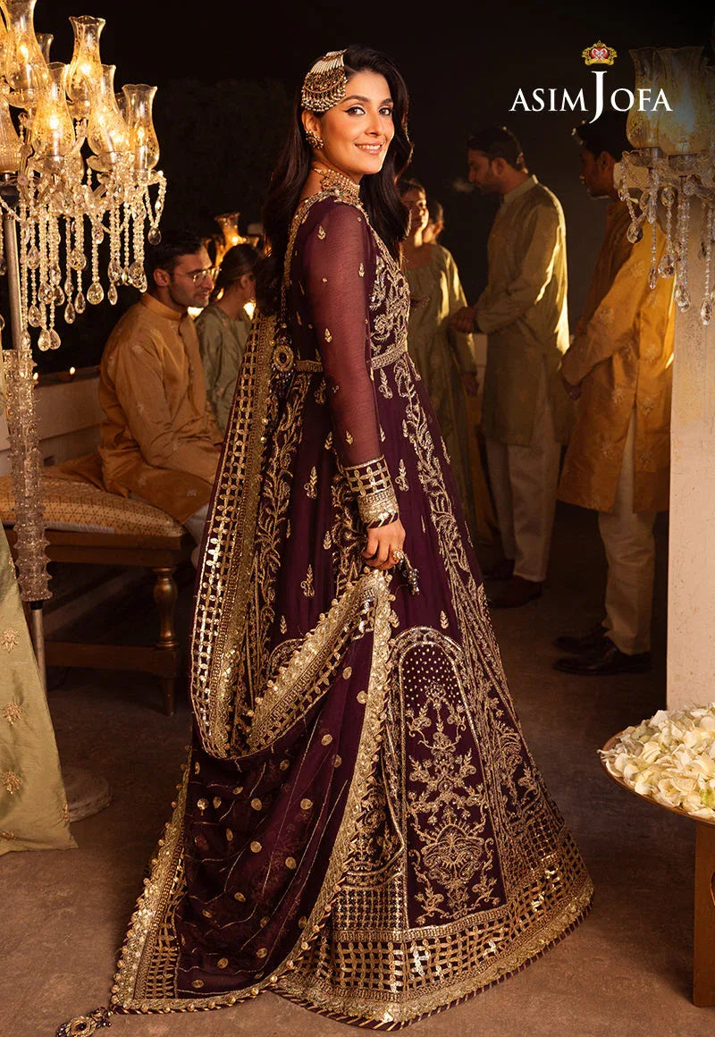 Shehnai by Asim Jofa Embroidered Chiffon 3Pc Suit AJSH-02 - Aqsa Fabrics