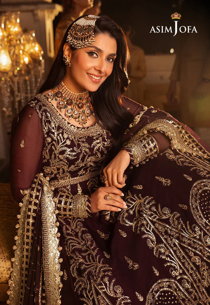 Shehnai by Asim Jofa Embroidered Chiffon 3Pc Suit AJSH-02 - Aqsa Fabrics