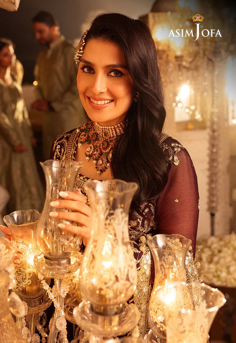 Shehnai by Asim Jofa Embroidered Chiffon 3Pc Suit AJSH-02 - Aqsa Fabrics