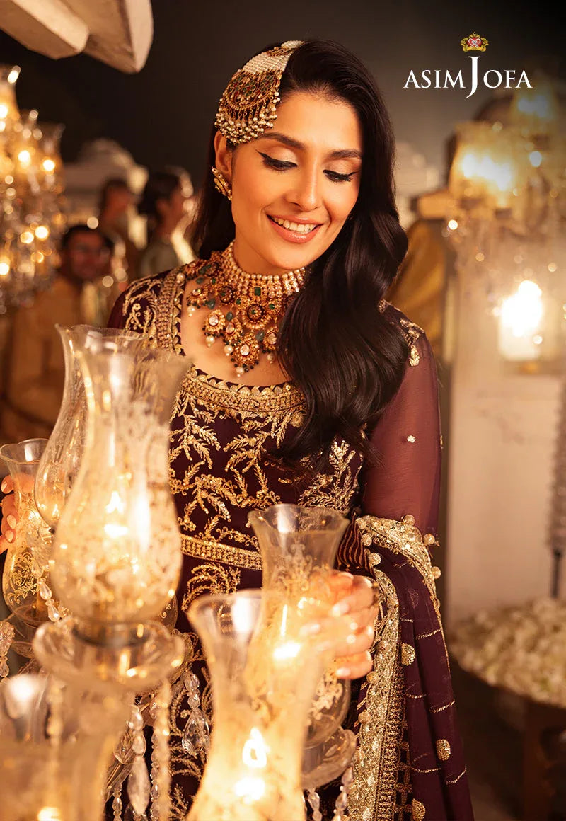 Shehnai by Asim Jofa Embroidered Chiffon 3Pc Suit AJSH-02 - Aqsa Fabrics
