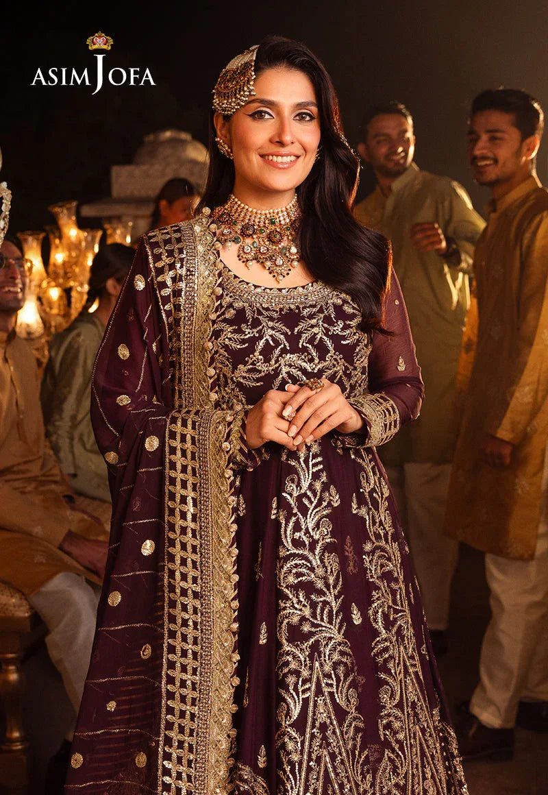 Shehnai by Asim Jofa Embroidered Chiffon 3Pc Suit AJSH-02 - Aqsa Fabrics