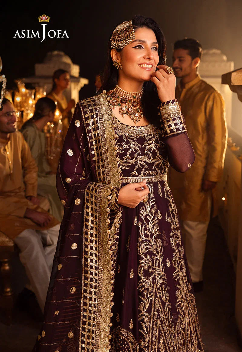 Shehnai by Asim Jofa Embroidered Chiffon 3Pc Suit AJSH-02 - Aqsa Fabrics