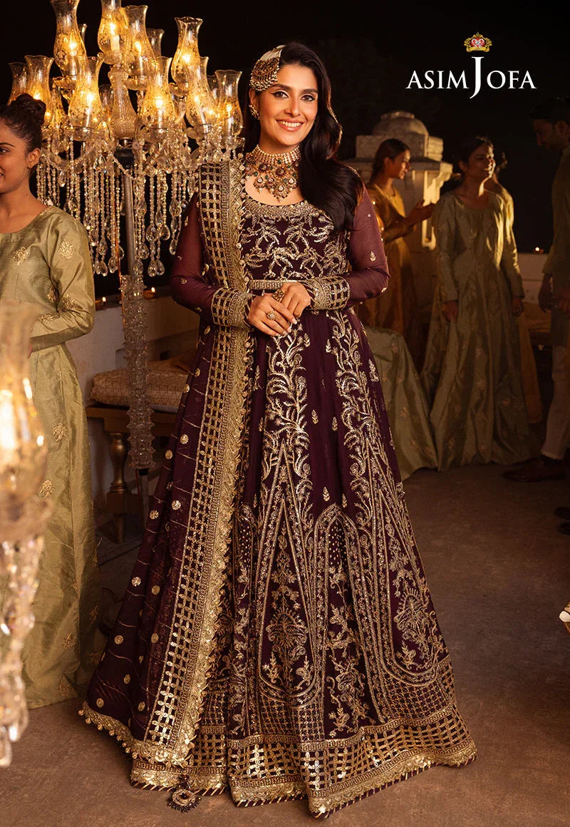 Shehnai by Asim Jofa Embroidered Chiffon 3Pc Suit AJSH-02 - Aqsa Fabrics