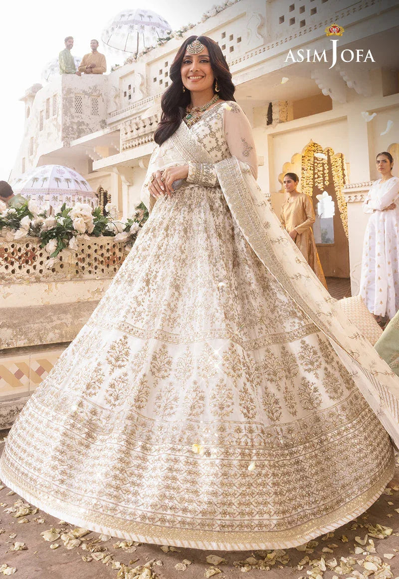 Shehnai by Asim Jofa Embroidered Net 3Pc Suit AJSH-03 - Aqsa Fabrics