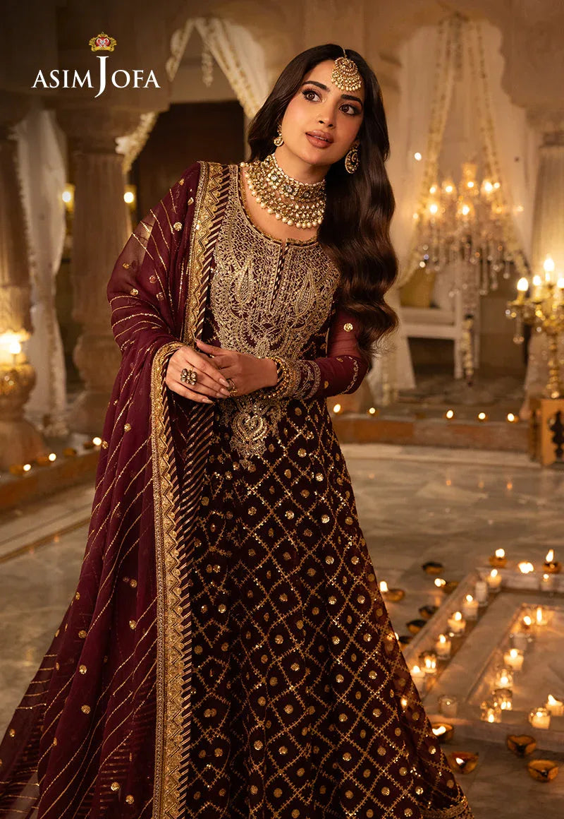 Shehnai by Asim Jofa Embroidered Net 3Pc Suit AJSH-04 - Aqsa Fabrics