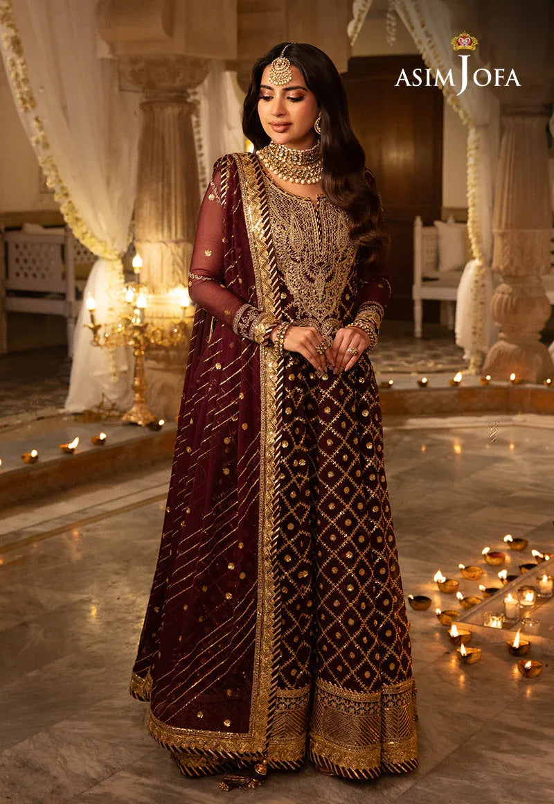 Shehnai by Asim Jofa Embroidered Net 3Pc Suit AJSH-04 - Aqsa Fabrics