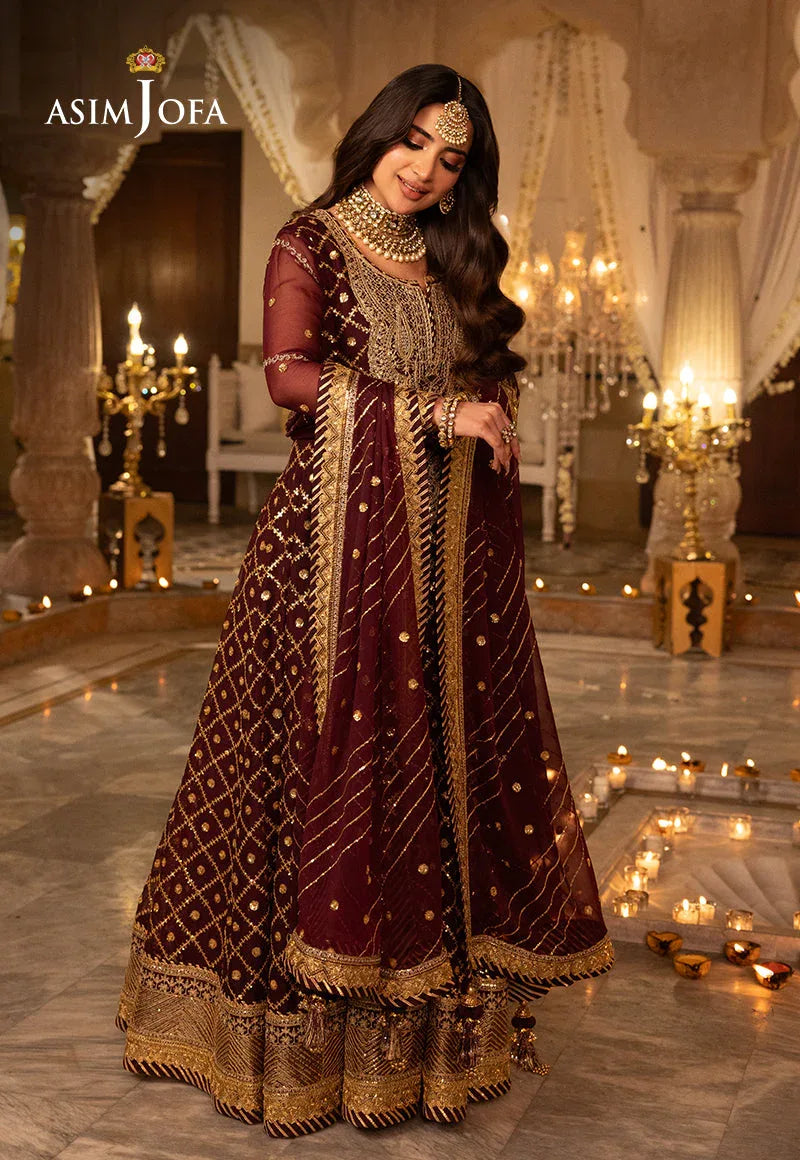 Shehnai by Asim Jofa Embroidered Net 3Pc Suit AJSH-04 - Aqsa Fabrics