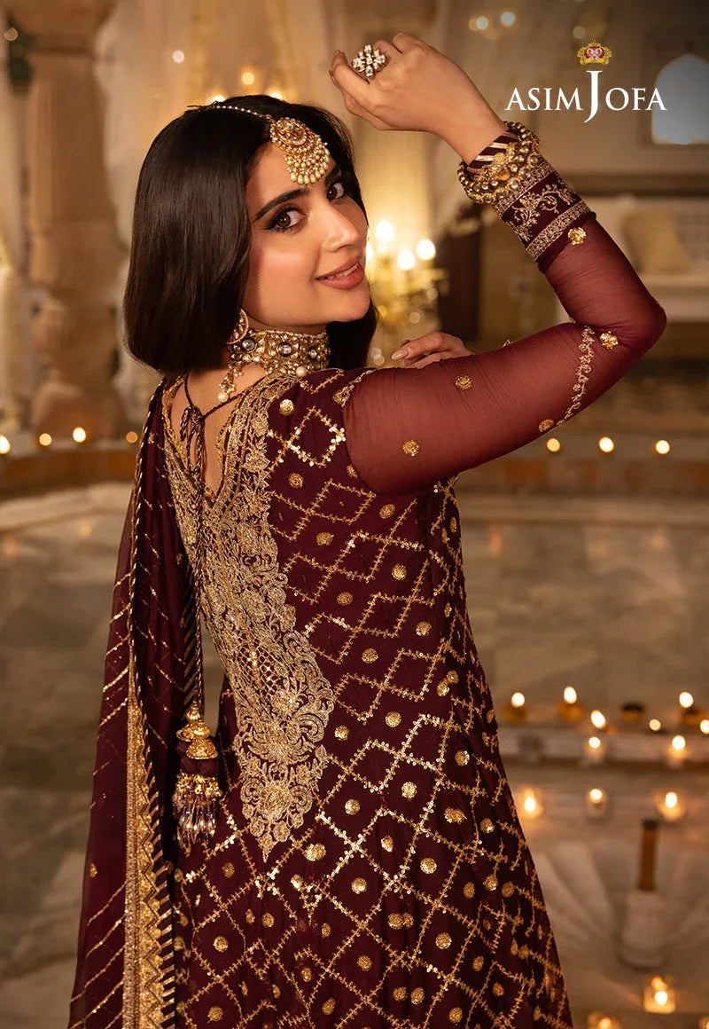 Shehnai by Asim Jofa Embroidered Net 3Pc Suit AJSH-04 - Aqsa Fabrics
