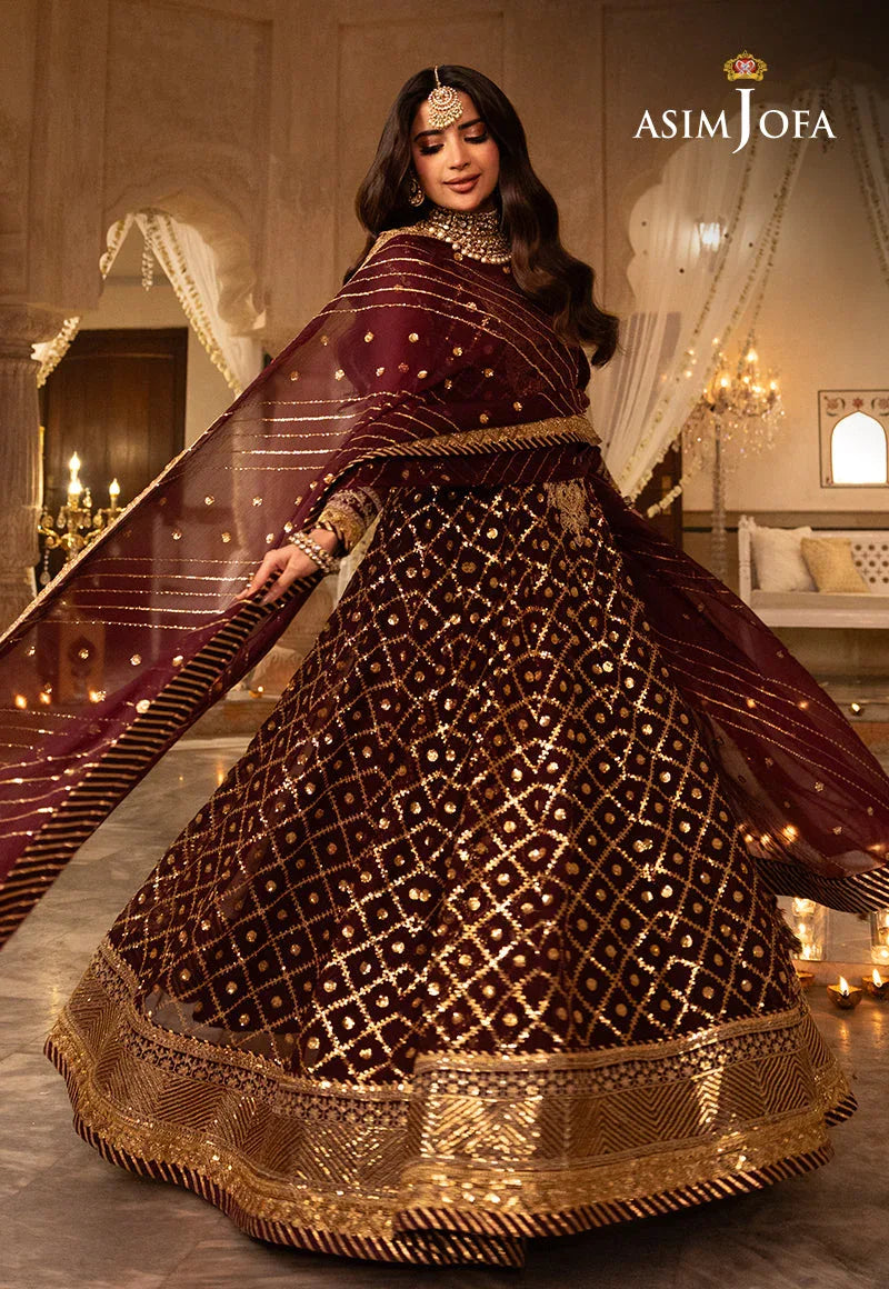 Shehnai by Asim Jofa Embroidered Net 3Pc Suit AJSH-04 - Aqsa Fabrics