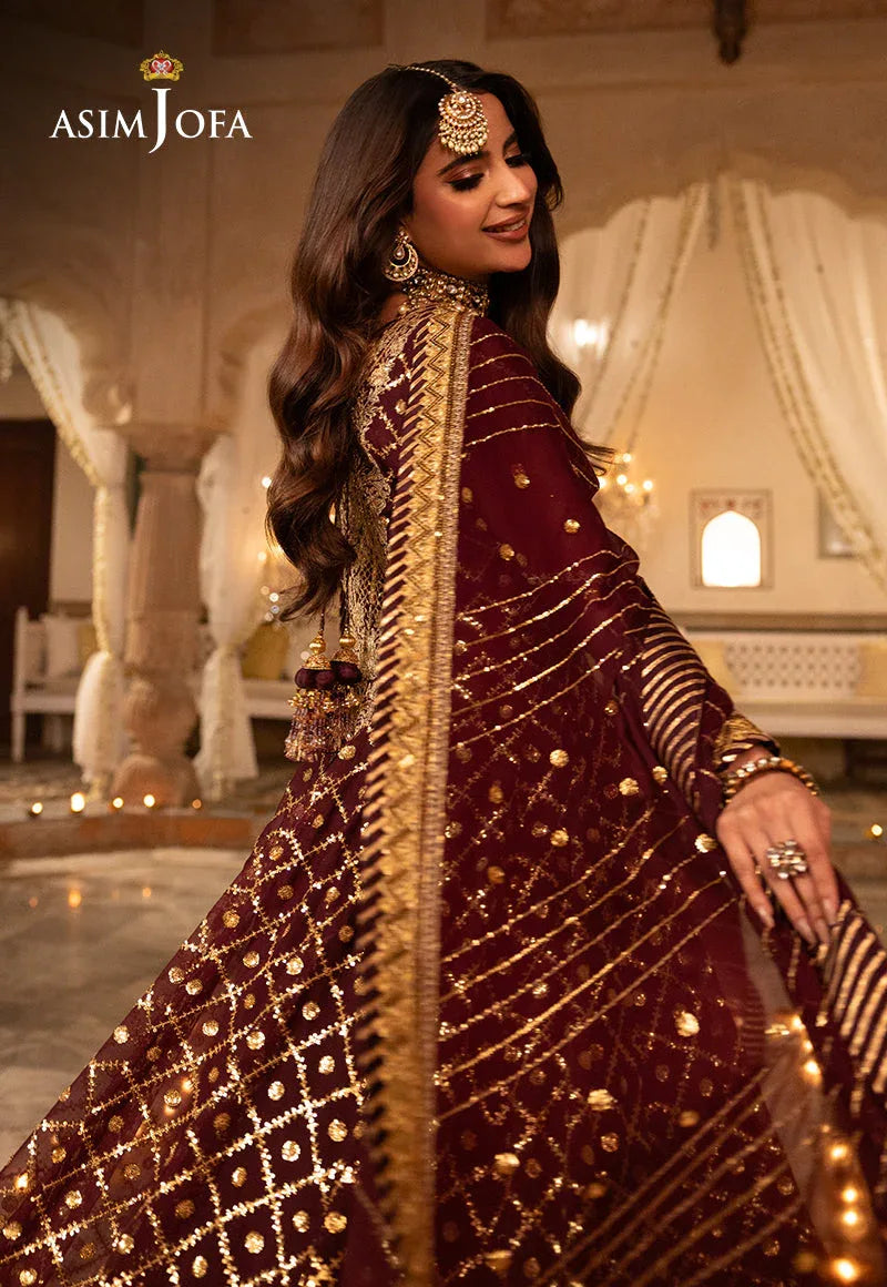 Shehnai by Asim Jofa Embroidered Net 3Pc Suit AJSH-04 - Aqsa Fabrics