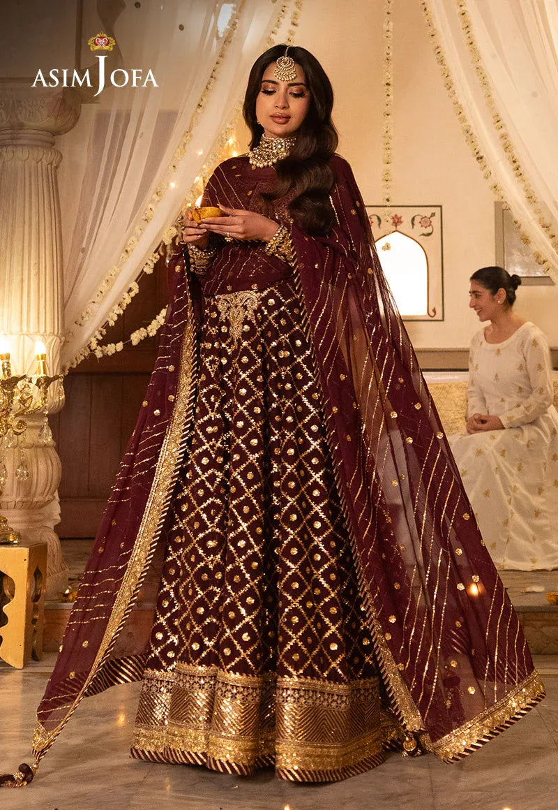 Shehnai by Asim Jofa Embroidered Net 3Pc Suit AJSH-04 - Aqsa Fabrics