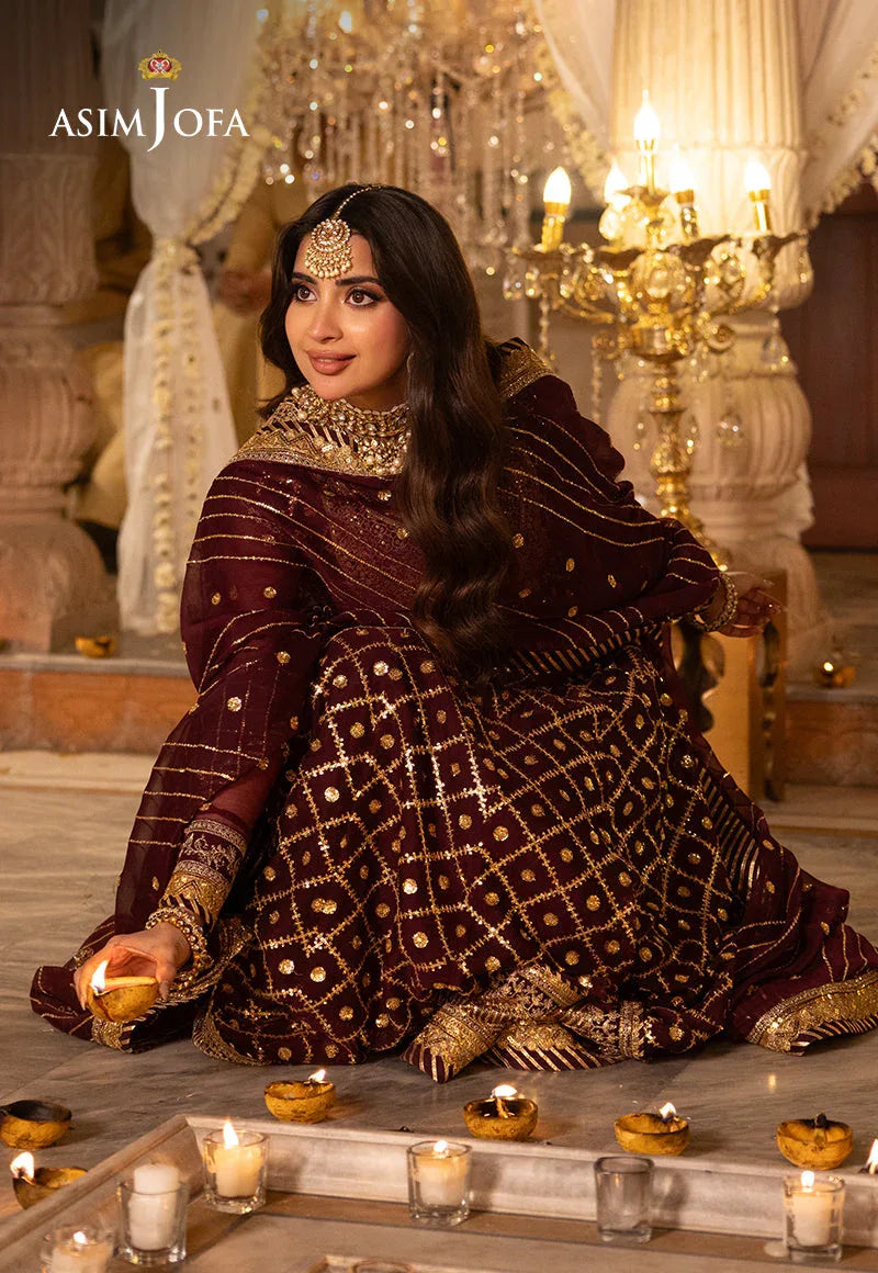 Shehnai by Asim Jofa Embroidered Net 3Pc Suit AJSH-04 - Aqsa Fabrics