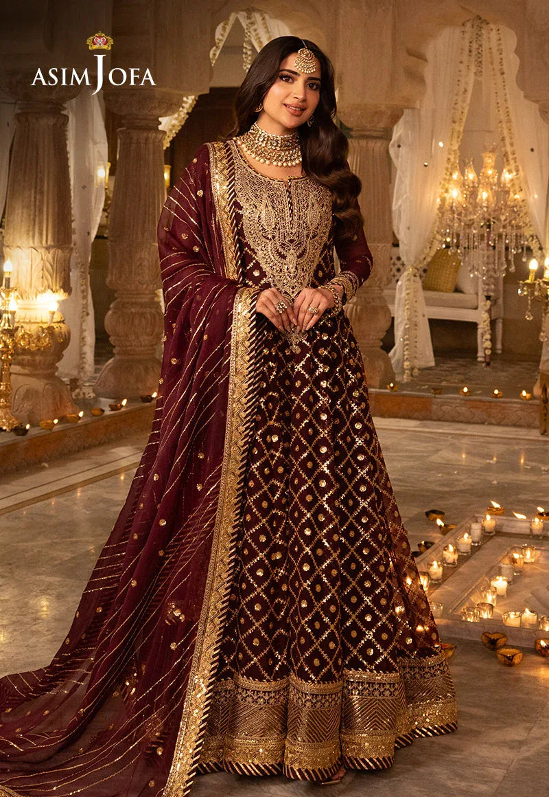 Shehnai by Asim Jofa Embroidered Net 3Pc Suit AJSH-04 - Aqsa Fabrics