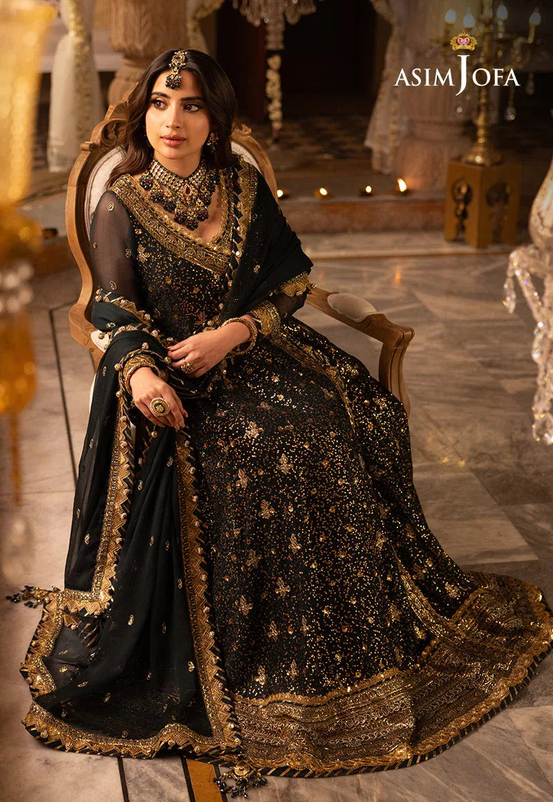 Shehnai by Asim Jofa Embroidered Net 3Pc Suit AJSH-05 - Aqsa Fabrics