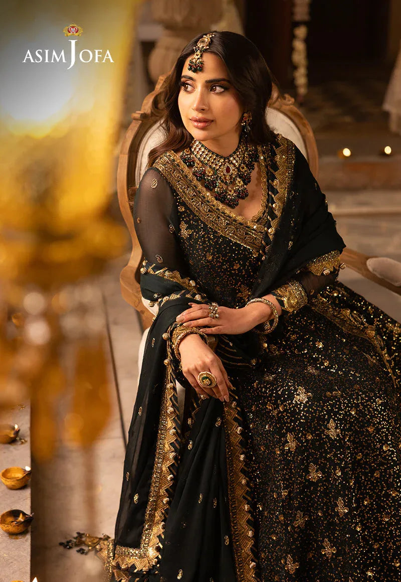 Shehnai by Asim Jofa Embroidered Net 3Pc Suit AJSH-05 - Aqsa Fabrics