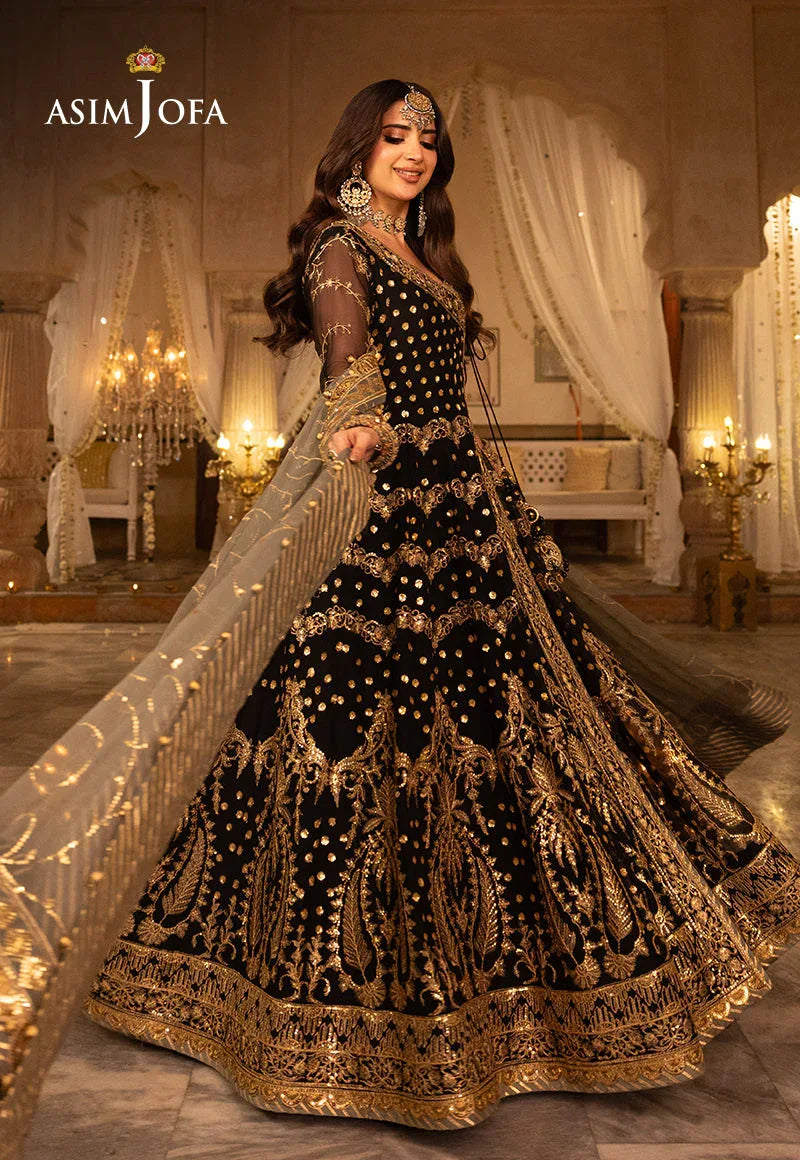 Shehnai by Asim Jofa Embroidered Net 3Pc Suit AJSH-05 - Aqsa Fabrics