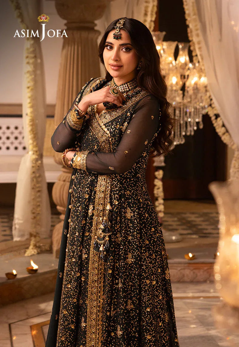 Shehnai by Asim Jofa Embroidered Net 3Pc Suit AJSH-05 - Aqsa Fabrics