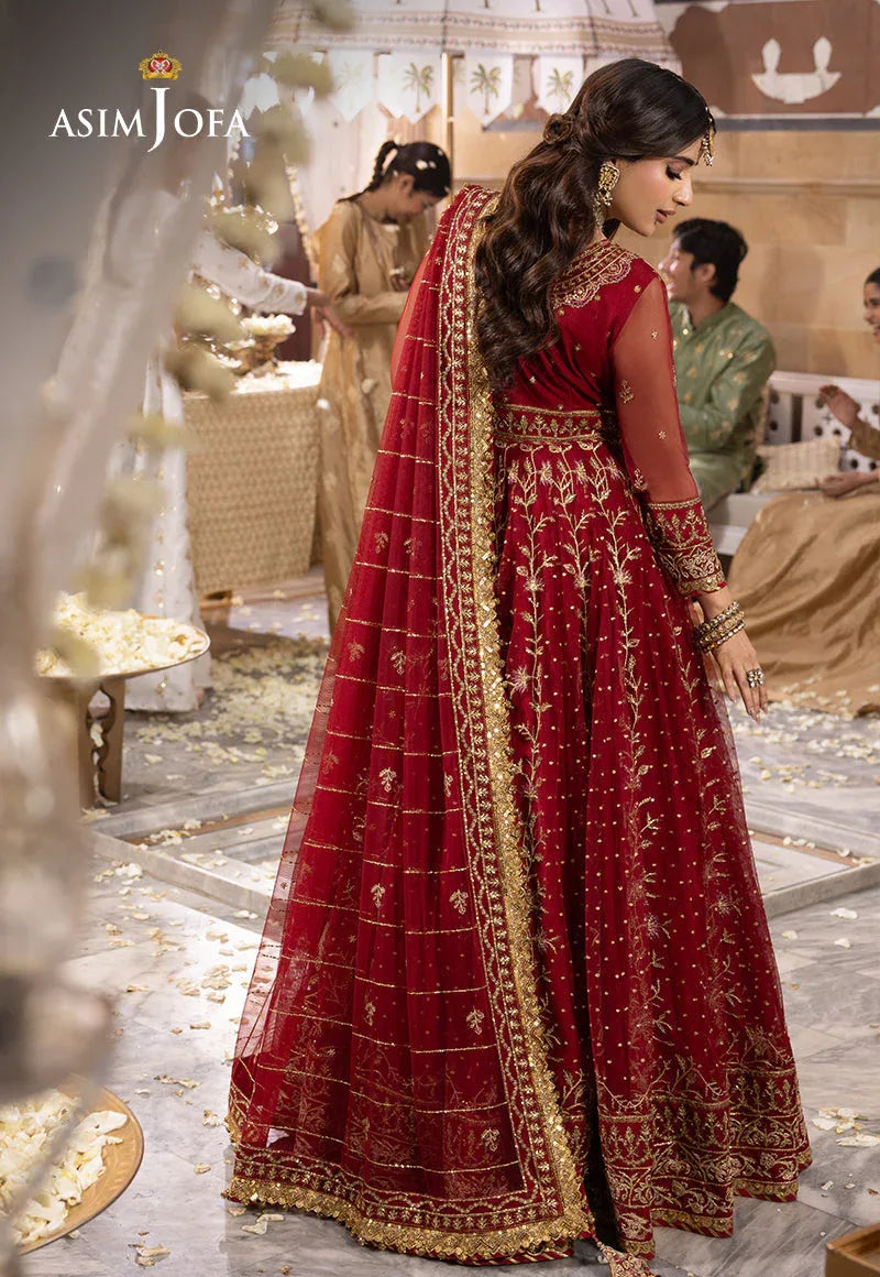 Shehnai by Asim Jofa Embroidered Net  3Pc Suit AJSH-06 - Aqsa Fabrics